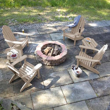 highwood Classic Westport Adirondack 6pc Set, Includes 4 Adirondack Chairs and 2 with Side Tables, Woodland Brown