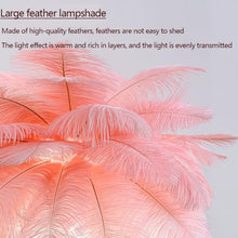 Dalumian Natural Feather Floor Lamp, Modern LED Dimmable Real Feather Standing Lamp, for Living Room Floor Lamp Bedroom and Office, G4 Bulbs, 39.37"*19.69"*70.87 "(Blue)