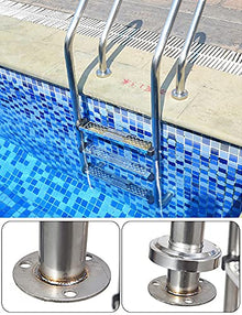 3 Step Swimming Pool Ladder 304 Stainless Steel Swimming Pool Handrail Thickness 1mm 42mm in Diameter 250lbs Load Capacity/Silver / 1550x500x180mm (Silver 1550x500x180mm)