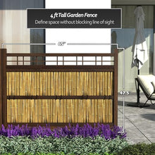 Red Lantern Japanese Bamboo Kumo Fence Panel 4 x 5.5 ft Brown