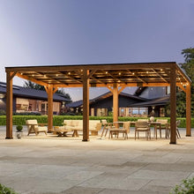 Big Leaf 12x20 Foot Cedar Hardtop Gazebo with Slanted Roof - Durable Rot-Resistant Wood Grill Pavilion, Supports Extreme Snow Loads & High Wind Resistance, Ideal for Deck, Yard or Garden Installations