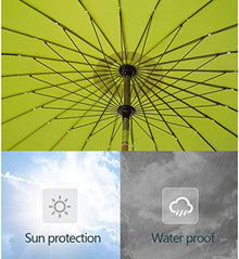 ARGENTFLUX 9ft/270cm Large Garden Parasol Outdoor Market Table Umbrella, Round Parasol with Tilt Adjustable and Crank, Aluminum Sunshade Umbrella(Red)