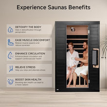 RESTISLAND Infrared Sauna, 2 Person Home Sauna with Red Light Therapy Black