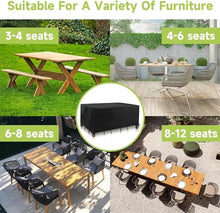 Extra Large Patio Table Winter Covers for Outdoor Furniture 220x140x75cm waterproof heavy duty 600D Sofa Set Covers, All Weather Protection Outdoor Cover for Lawns and Backyards