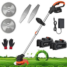 AMYYTL Wacker Electric Cordless Lawn Mower with 2 Batteries and brushless Motor High Power and Long Life Easily converts from Lawn Mower to Lawn Trimmer, Household Lawn Mower for Back ga