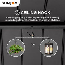 Sunjoy Wood Gazebo 13x15 ft Premium Cedar Frame with Brown Steel Hardtop Roof Brown + Natural Wood