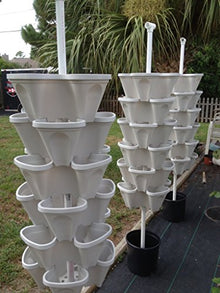 24 LARGE Vertical Gardening Planters - Use Mr Stacky Pots with any Grow Medium - Great For Soil Gardening, Hydroponics, and Aquaponics - Build Your Own Large Stacking Container Garden System - For