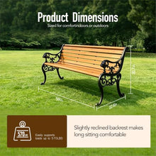 XYYZZZ Outdoor Garden Bench, 59in Weatherproof Patio Bench with Cast Iron Backrest, Solid Wood Seat & Protective Cover, 570 LBS Capacity, Easy Assembly Park Bench for Yard/Deck/Porch(Black)
