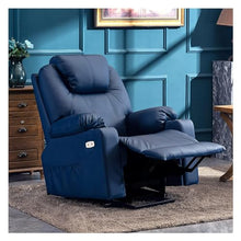 Electric Power Lift Recliner Chair for Elderly with Massage and Heat, Comfortable Leather Living Room Reclining Sofa, Upholstered Recliner Chair for Adults, USB Ports