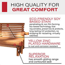 Amish Casual Heavy Duty 800 Lb Roll Back Pressure Treated Porch Glider with Cupholders (5 Foot, Cedar Stain)