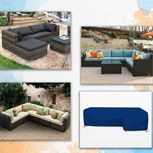 Patio Sectional Sofa Cover 18 Oz - 100% Waterproof & Weather Resistant PVC Coated 83" x 104" x 31" x 32" L Shape Sofa Cover for Indoor/Outdoor (Right Side Sofa, Blue)