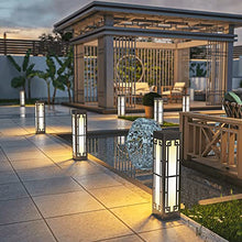 ZEELYDE Post Lights Outdoor,Plug-in Electric Lawn Light Waterproof Outdoor Garden Light Simple LED Stainless Steel Landscape Light Home Villa Garden Chinese Floor Lamp Night Safety Lighting