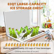 Upgraded Drop in Ice Chest, 28 in L x 18 in W x 17 in H Stainless Steel Ice Cooler, Commercial Ice Bin with Cover, 83 QT Outdoor Kitchen Ice Bar, Drain-Pipe and Drain Plug Included, for Cold Wine Beer