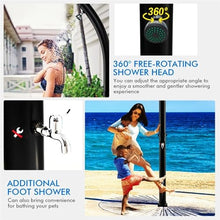 MKLFBY Solar Outdoor Shower with Shower Head and Foot Shower Tap, 2-Section Garden Shower Adjustable Poolside Shower for Backyard Beach Pool Spa