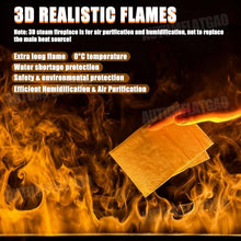 AUTUMFLATGAO 3D Water Vapor Fireplace, Realistic Atomized Flame Atomized Fireplace with 9 Adjustable Flame Colors, Stainless Steel, Automatic Water Filling, App/Touch/Remote Control 50cm