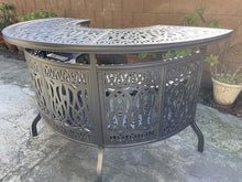 Elisabeth Cast Aluminum Patio Bar Set with Swivel Stools Desert Bronze