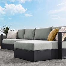 Modway Tahoe Modular Aluminum 3-Piece Outdoor Patio Furniture Gray, Right-Facing Sectional Sofa Set with Weather-Resistant Cushions, Ideal for Deck, Backyard, Poolside