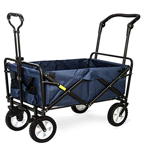 Garden Carts Garden Cart with 4 Wheels Heavy Duty Foldable Pull Wagon Beach Wagon Foldable Garden Trolley Folding Cart Wagon Truck Wheelbarrow