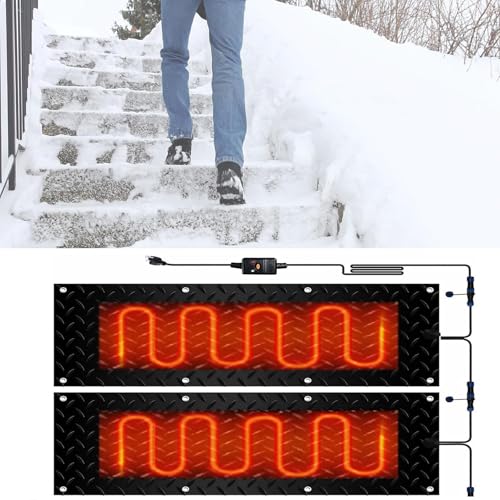 ZGHQHCDRH Snow Melting Walkway Mat - Non-Slip Waterproof for Winter Snow Removal - for Outdoor Entrances, Stairs, and Walkways(40x200cmx2Pcs)