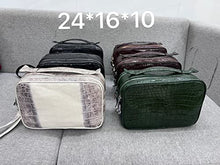 Vietnam Genuine Himalayan Alligator Crocodile Leather Golf Shoe Bag White and Grey