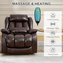 Dual Motor Massage Heating Recliner Chair for Seniors Adults