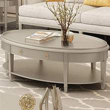 living room table Oval Coffee Table with Tray Desktop for Living Room, Elegant Wood Coffee Table with Storage Drawer and Shelf, Vintage Cocktail Table outdoor side table ( Color : A , Size : 110*65*48