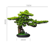 MVUYO Welcome Pine Simulation Plant Bonsai Indoor Green Plant Potted Pine Decoration