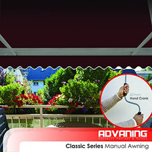 ADVANING SG Series, 14'x10' Manual Retractable Awning, Fully Assembled Quality UV+ Sun Shade Canopy, Color: Burgundy, MA1410-A108NG