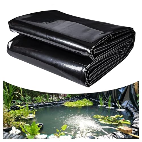 XUJIAM Pond Liner Outdoor Pond Liner, Large Reservoir Liner 45mil, HDPE Fish Pond Liner Glue, for Garden Fountains Pond Waterfall (Color : 45mil, Size : 4x60m/13.12x196.85ft)