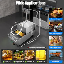 QUEWATSA 55L Mobile Fryer Filter 550W Stainless Steel Oil Filtration System Silver