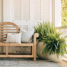 TITAN GREAT OUTDOORS Ash & Ember 24" Round Sphere Satin Ivory Planter, 46 Gallon Lightweight Fiberstone Composite with Weather-Resistant Finish, Modern Planter Pot for Indoor and Outdoor Plants