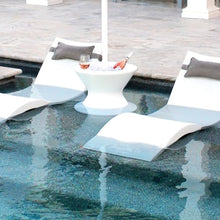 Ledge Lounger - Signature Tall Ice Bin Side Table with Umbrella Hole - Table Only, No Lid - All Weather, Outdoor Ice Chest Cooler Side Table - Water Depths 0-15” - for Pool, Sundeck, Patio