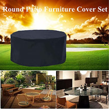 Covers Round 126x37in, Garden Furniture Cover with Air Vent, Patio Furniture Cover Waterproof, Outdoor Dining Set Cover, Heavy Duty 420D Oxford Circular Table Cover (Black 126x37in)