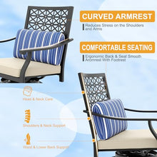 Reljofum 3 PCS Swivel Patio Chairs Set with Beige Cushions, 3 Pieces Outdoor Bar Set with 2 Swivel Counter Height Bar Stools, High BistroSets with 2 Outdoor Bar Stools and 1 BarTable