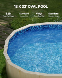 VEVOR 18x33 Ft Above Ground Pool Liner, U-Bead Pool Liners