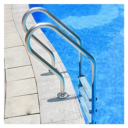 LMMIAMZ Stainless Steel Swimming Pool Ladder, 2/3 Step Non-Slip Entry & Exit System for Above Ground Pools, Durable 1.5mm Tube Wall, Silver Finish, Safe & Reliable Pool Access
