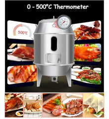 INTBUYING Roast Duck Oven 2800PA LPG Duck Roaster 31.5x31.5x53in Stainless Steel Gas Roast Grill Oven for Grill Chicken Turkey Barbecue with Pressure Reducing Valve, 20 Pins,15 Hooks, Adjustable Fire