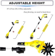 LXXW Electric Tiller Electric Garden Rotavator, Garden Tiller, with 2 Rechargeable Battery and Charger, for Vegetable Gardens Garden Tiller Electric Cultivator