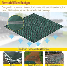 HDYZJQ Pool Cover Winter Above Ground, Rectangle Green Swimming Pool Tarp/Heavy Duty Safety Mesh, Extra Large, Waterproof with Anchor and Springs(Square,Dia 9m(29.5ft))