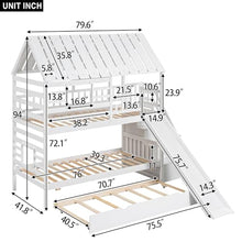 Polibi Twin-Over-Twin Bunk Bed with Storage, Trundle & Slide White