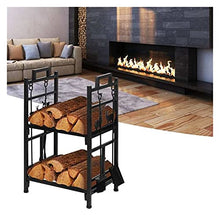 TOMYEUS Wood Storage Log Rack Large Capacity Double Layer Firewood Storage Rack Shelf Organizer Fireplace Wood Stand Firewood Organizer Indoor Outdoor Firewood Holder