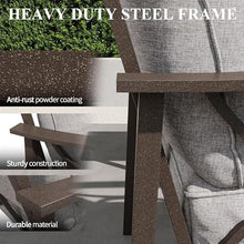 70” All-Weather Metal 3-Seat Patio Sofa, Khaki Frame with Gray Cushions