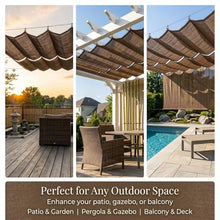 FENGZEQUAN Breathable Wave Awning，Retractable Pergola Shade Cover Wave Shade Sail Replacement Canopy with Hardware Sun Shade for Patio Porch Yard Garden Outdoor(W2.2*L8m/W7.22*L26.25ft)