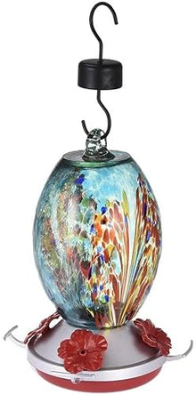 ZYBB Glass Hummingbird Feeder Bird Feeder Hummingbird Feeder Bird Perch for Outdoors Patio Hand Blown