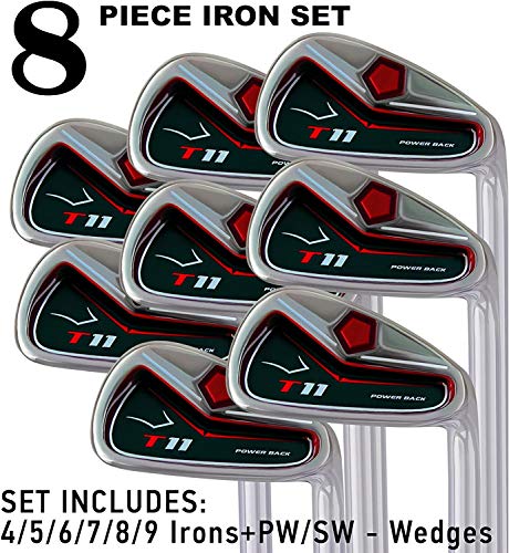 Swift Speed Big & Tall Black Iron Set +2" Custom XL XXL Golf Clubs Power Back T11: 4, 5, 6, 7, 8, 9, Pw + Free Sw