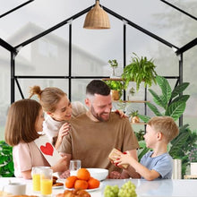 Garvee Heavy Duty Polycarbonate Greenhouse with Sliding Door and Adjustable Vent Window 8x16 FT Gray