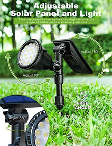Solar Spot Lights Outdoor,2.5W Solar Panel and Bright 2 in 1 Waterproof Solar Powered Landscape Spotlights Wall Light for Garden Patio Yard Flag Pole Pool,Warm Light,6 pcs (Warm Light 8 pcs)