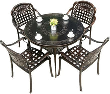 WZUOPG Patio Dining Set 5 Piece Cast Aluminum Outdoor Patio Dining Table Chair, Waterproof Rust-Proof Sunscreen Garden Table and Chairs, Suitable for Garden/Yard (Size : 80x73cm)