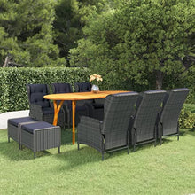 AJSEOYBS Outdoor Patio Set,Outdoor Garden Furniture,9 Piece Patio Dining Set Dark Gray,for Deck, Patio, Garden, Poolside, Backyard