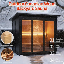 amocane Customizable Outdoor Steam Sauna, Canadian Wood Sauna Room with ETL Toule Heater, Traditional Backyard Sauna Spa with Asphalt Shingles, Luxury Sauna Accessories for Home & Garden